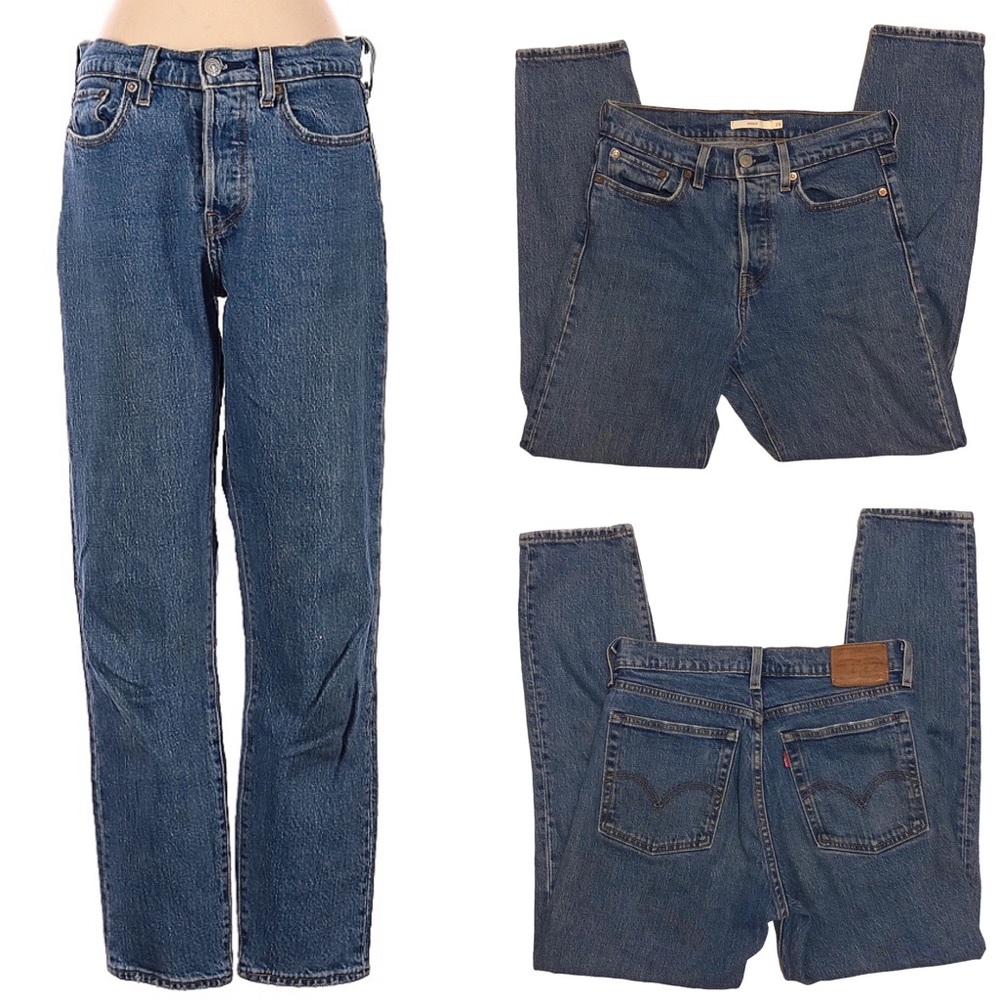 Levi's High Rise Straight Jeans - Classic Indigo Blue